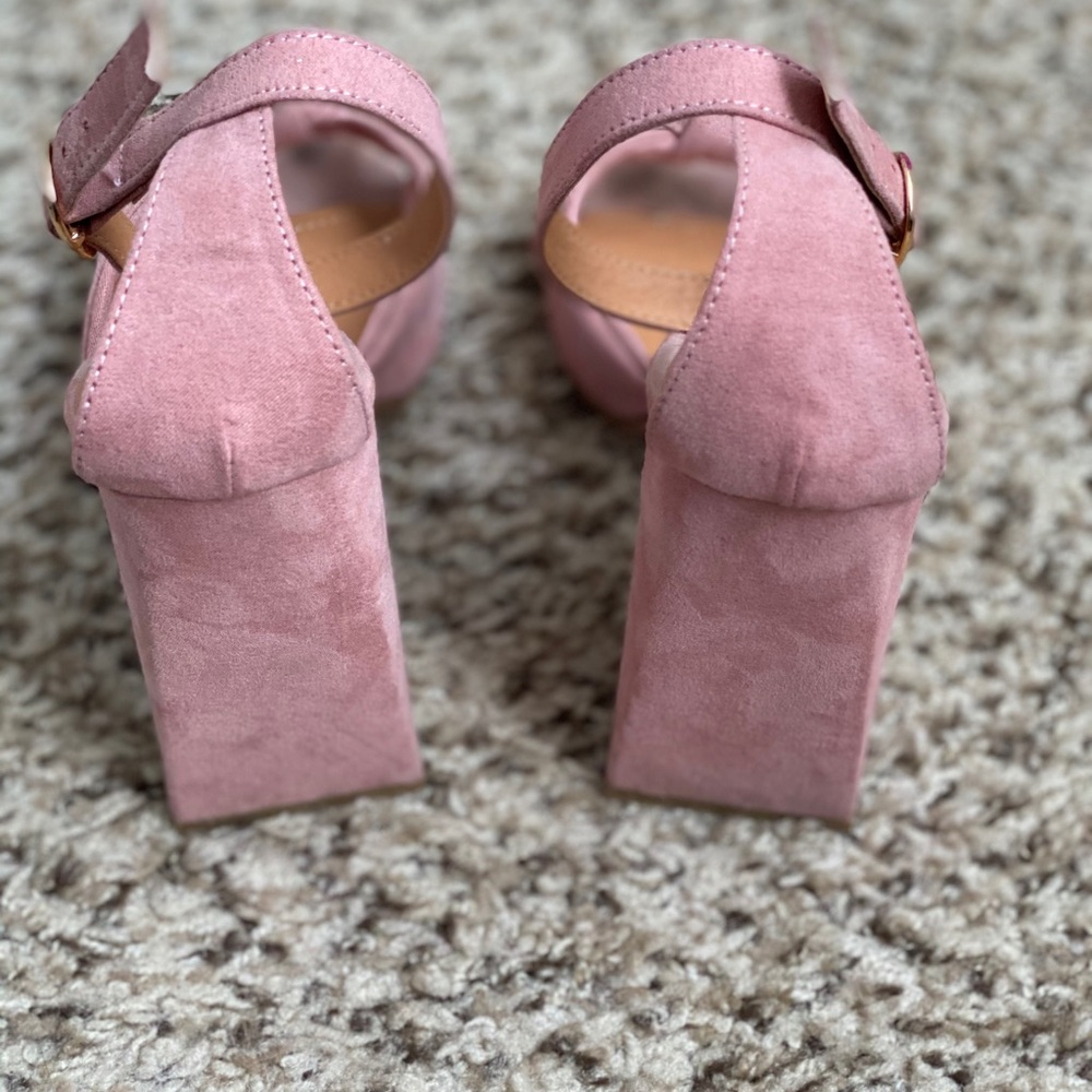 SOLD Blush Pink Suede Public Desire Heels Size 9 - Picture 11 of 11